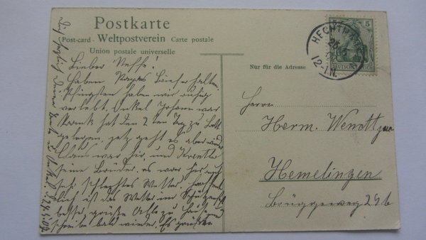 Postkarte, Hechthausen, Tweiten, 1908, Original