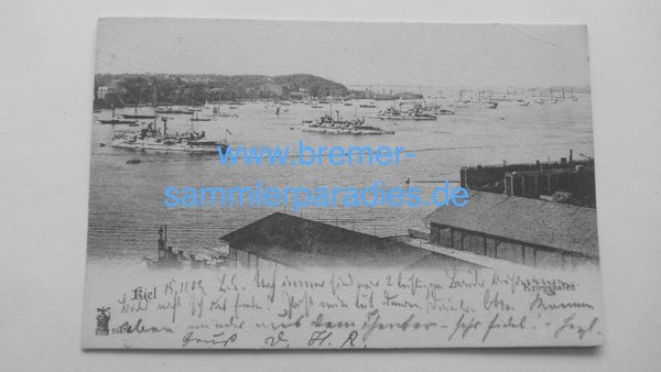 Postkarte, Kiel, Kriegshafen, Original