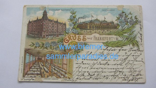 Postkarte, Gruss aus Frankfurt am Main, 1900, Original