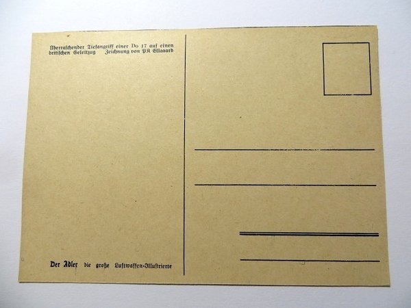 Postkarte Überraschender Tiefangriff einer Do 17 auf britischen Geleitzug, Original