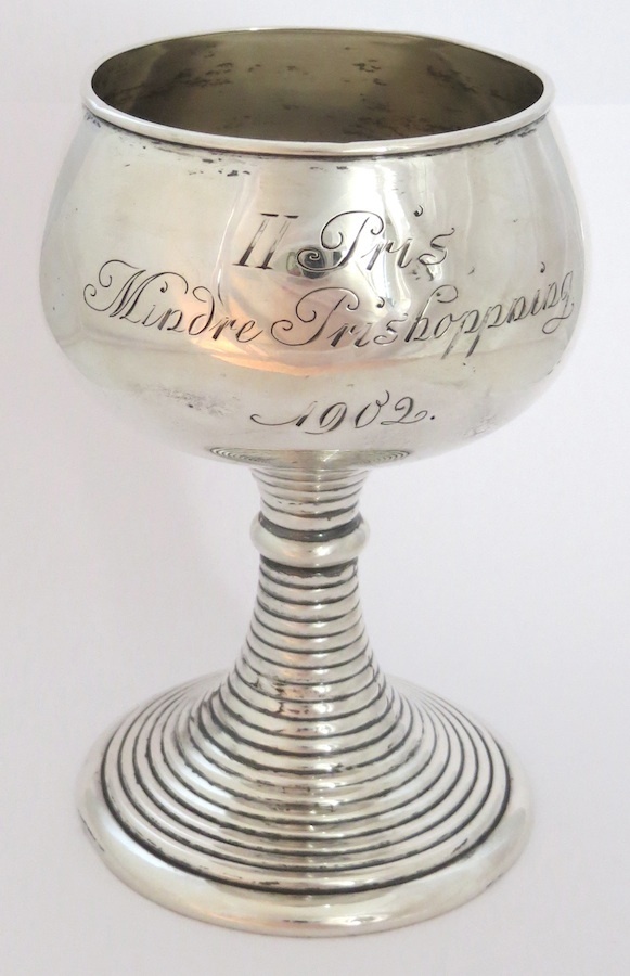 Schweden, 800er Pokalbecher, graviert - Preissieger um 1902