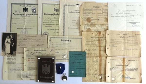 Dokumenten und Urkundelot, Kriegsmarine, 2. Weltkrieg, Original