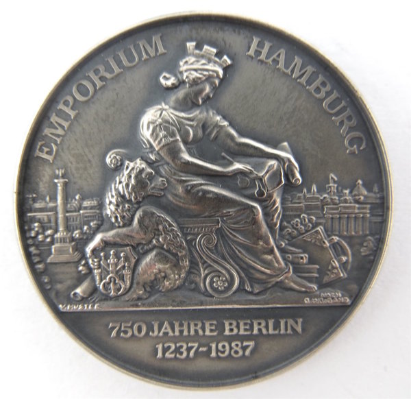 Medaille Emporium Hamburg, 750 Jahre Berlin 1237-1987, Original