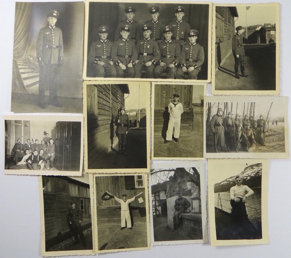 Fotogruppe mit zehn Bildern, Kriegsmarine und Wehrmacht, Original