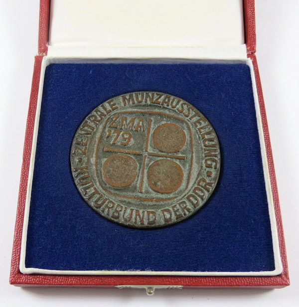 DDR, Medaille Münzenaustellung der DDR, Kulturbund, 1979, Original