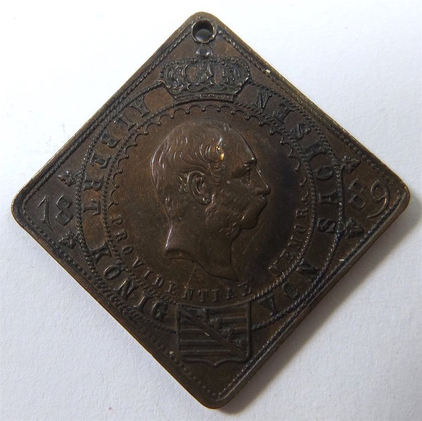 Medaille Albert von Sachsen zum Andenken an das Wettiner Jubeljahr 1889, Original