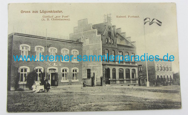 Postkarte Gruss aus Lügumkloster, gelaufen, Original