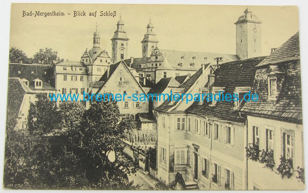 Postkarte Bad-Mergentheim - Blick auf Schloß, Original