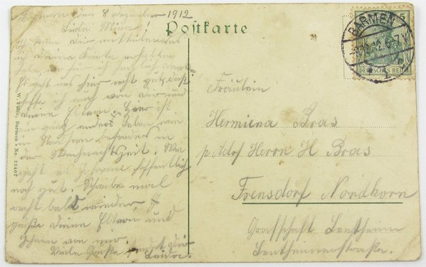Postkarte Barmen, Barmer Bergbahn, gelaufen, Original