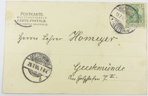 Postkarte Gasammtansicht, Villa Mund, Gastwirtschaft, J. Trede, Hohenwestedt, gelaufen, Original