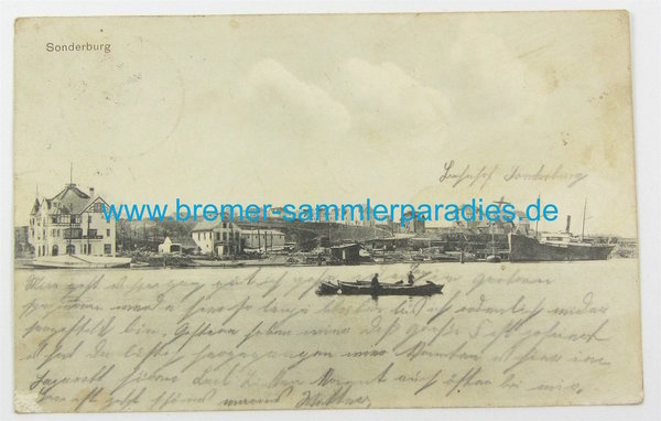 Postkarte Sonderburg, gelaufen, Original