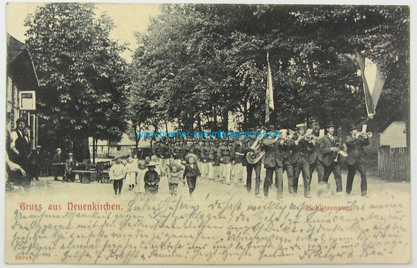 Postkarte Gruss aus Neuenkirchen, gelaufen, Original