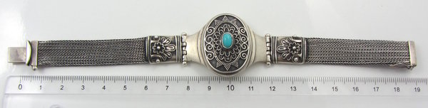 Antikes 925er Silberarmband mit Türkisstein