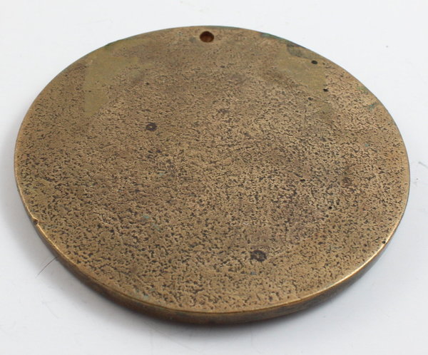 Bronzemedaille religiöser Natur, 7,5 cm Durchmesser, Gewicht: 175 Gramm