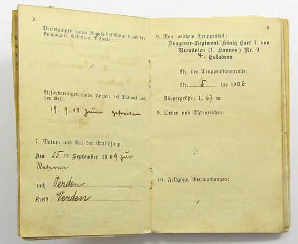 Militärpaß eines Gefreiten der Feldbahn Betriebs Abtlg. Nr. 24, Kaiserreich / 1. Weltkrieg, Original