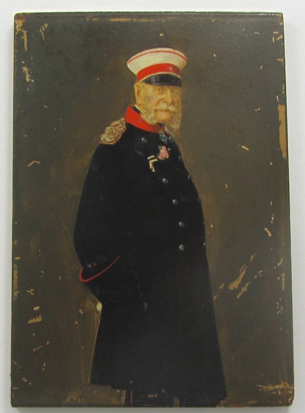 Miniaturmalerei des Deutschen Kaiser Wilhelm I in Gardes du Corps Uniform, um 1880