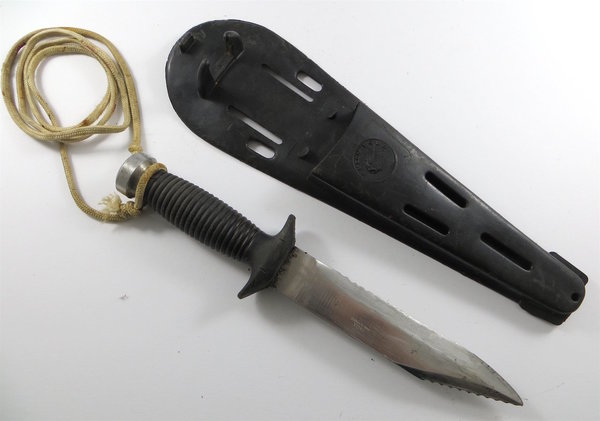 Frankreich, Tauchermesser mit Scheide "SPORASUB" INOX, Marseille, nach 1945