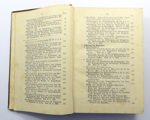 Bremisches Polzei- Handbuch, 1914, 634 Seiten