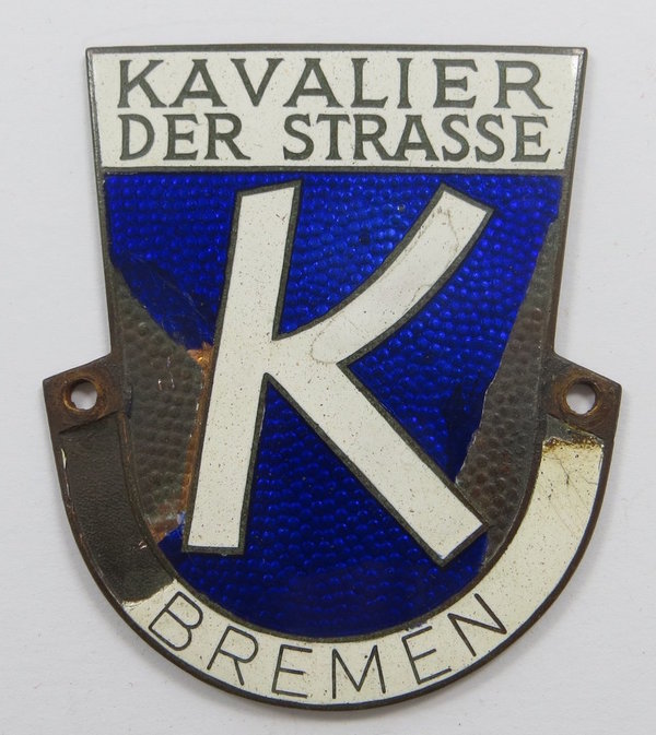 Autoplakette mit Kavalier der Strasse Bremen