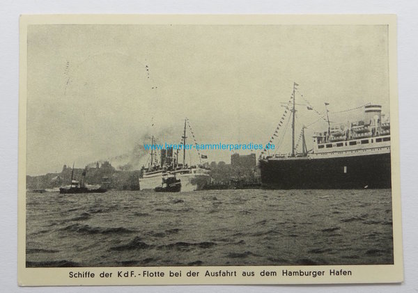 AK / Postkarte Schiffe der KdF.- Flotte bei der Ausfahrt...