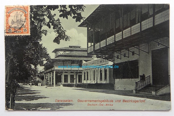 AK/ Postkarte Deutsch-Ost-Afrika Daressalam Gouvernements Gebäude und Bezirksgericht, Original