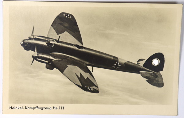 AK / Postkarte, Heinkel-Kampfflugzeug He 111, 2. Weltkrieg, Original