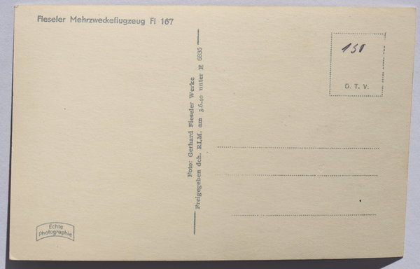 AK / Postkarte, Fieseler Mehrzweckeflugzeug Fi 167, 2. Weltkrieg, Original