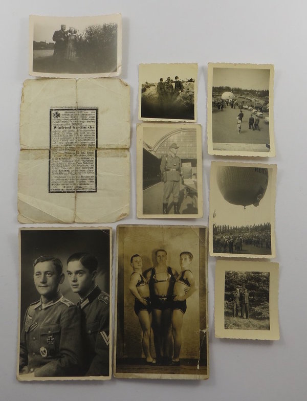 Fotokonvolut eines Soldaten mit Sterbeanzeige, 2. Weltkrieg, Original