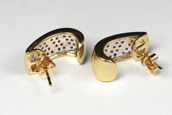 585er Gold Ohrringe mit Brillanten, 0,80 ct in Topweiß / vsi