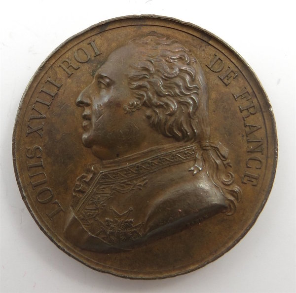 Frankreich, Bronzemedaille " LOUIS XVIII ROI DE FRANCE 1816 ", Original