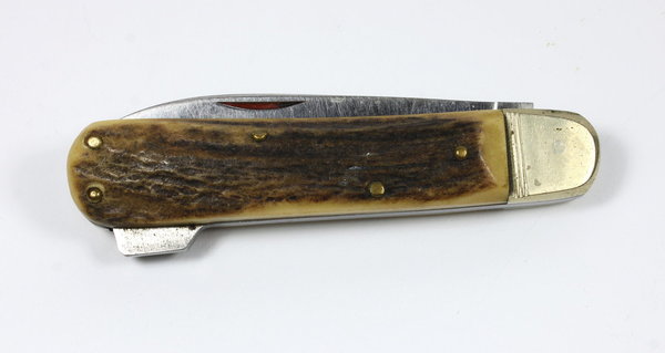 Antikes Taschen- Jagdmesser mit Hirschhorngriff