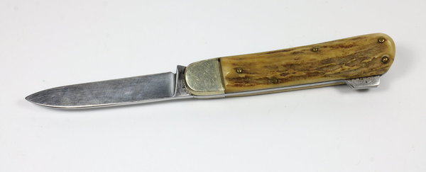 Antikes Taschen- Jagdmesser mit Hirschhorngriff