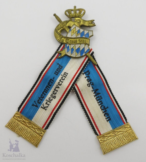 Bayern, Abzeichen Veteranen- und Kriegerverein, Prag - München, Original