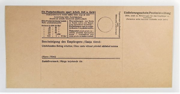 Postausweisung, besetzte Gebiete Polen, 1940, 2. Weltkrieg, Original