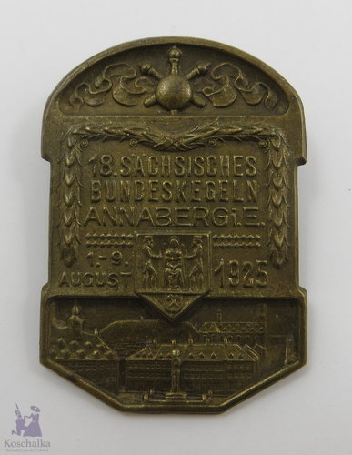 Abzeichen 18. Sächsisches Bundeskegeln 1.-9. August 1925, Original