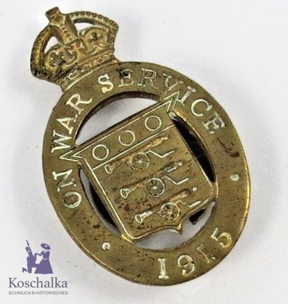 England, Abzeichen, War Service Badge 1915, 1. Weltkrieg, Original