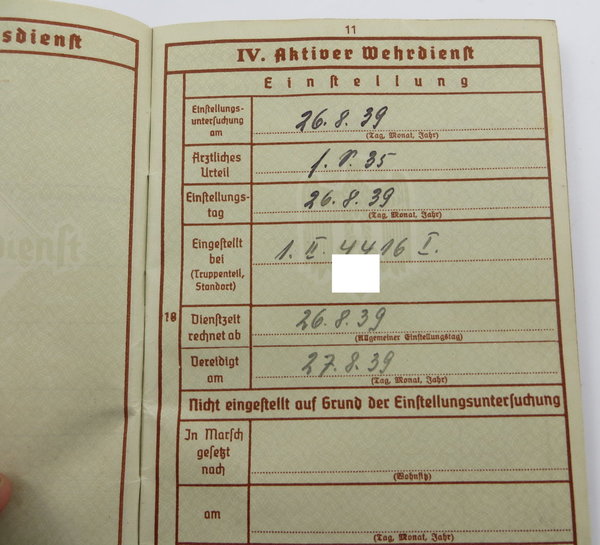 Wehrpaß eines Zugführers vom Volksturm, 2. Weltkrieg, Original
