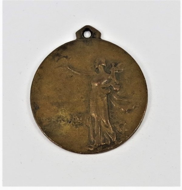 Antike Bronze Jugendstil Medaille, um 1900