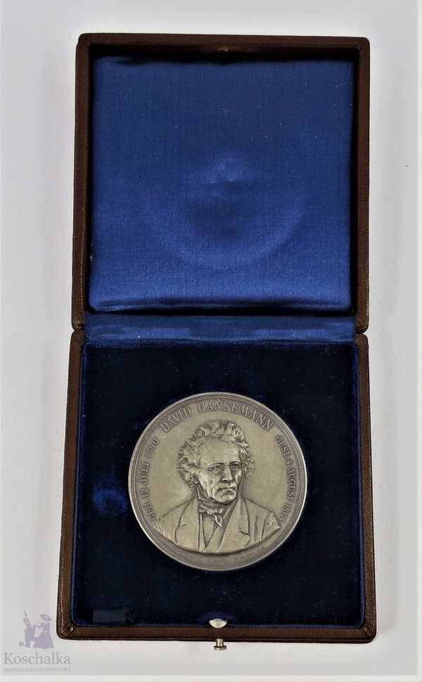 David Hansemann Medaille, "Für Treue Dienste", 1000er Silber mit Etui