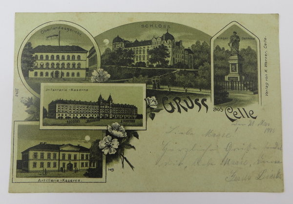 AK / Postkarte, Gruss aus Celle, gelaufen 1900, Original