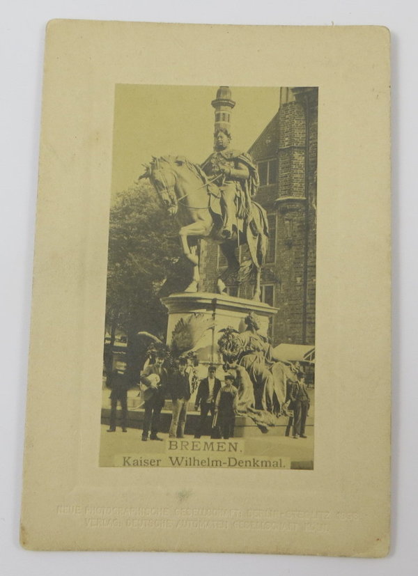 Foto, Bremen Kaiser Wilhelm Denkmal, um 1898, Original