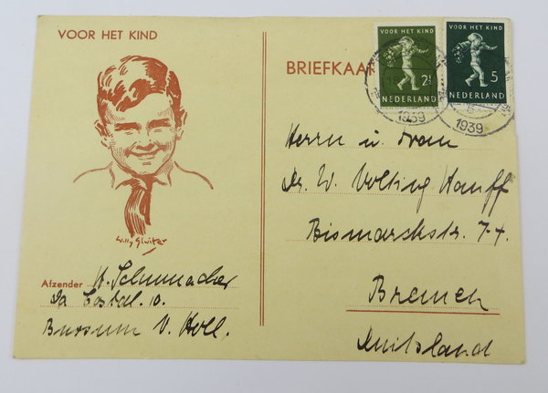 AK / Postkarte, Niederlande, VOOR HET KIND, 1939, Original