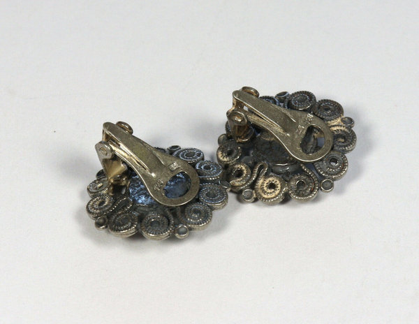 Vintage 835er Silber Trachtenarmband, Collier und Ohrringe mit Granat