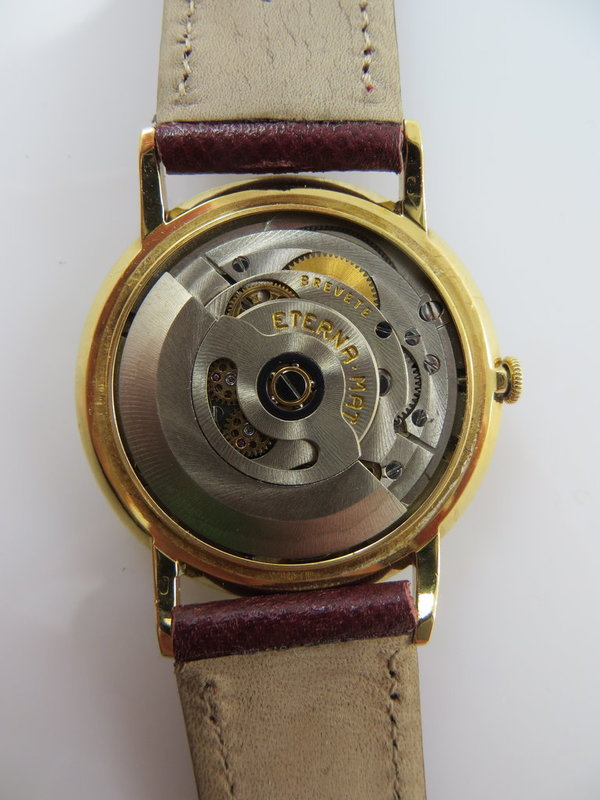 Vintage Eterna-Matic Centenaire Armbanduhr mit 18 Karat Gelbgold