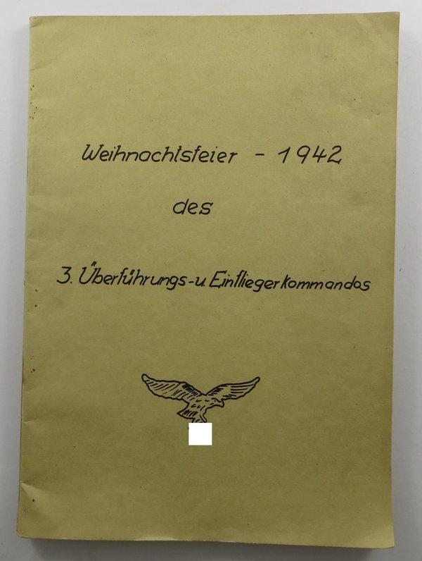 Zwei Weihnachtsprogramme des 3. Überführungs- u. Einfliegerkommandos v. 1942 u. 1943, Original