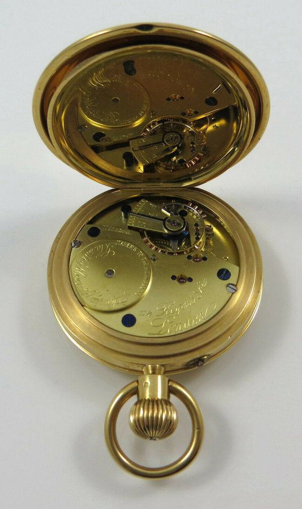 Antike 750er Gold Herren Taschenuhr JG GOLDSMITH, ca. 100 Gramm