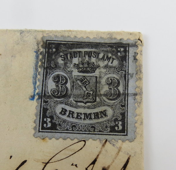 Altdeutschland-Bremen, Alter Brief mit Briefmarke
