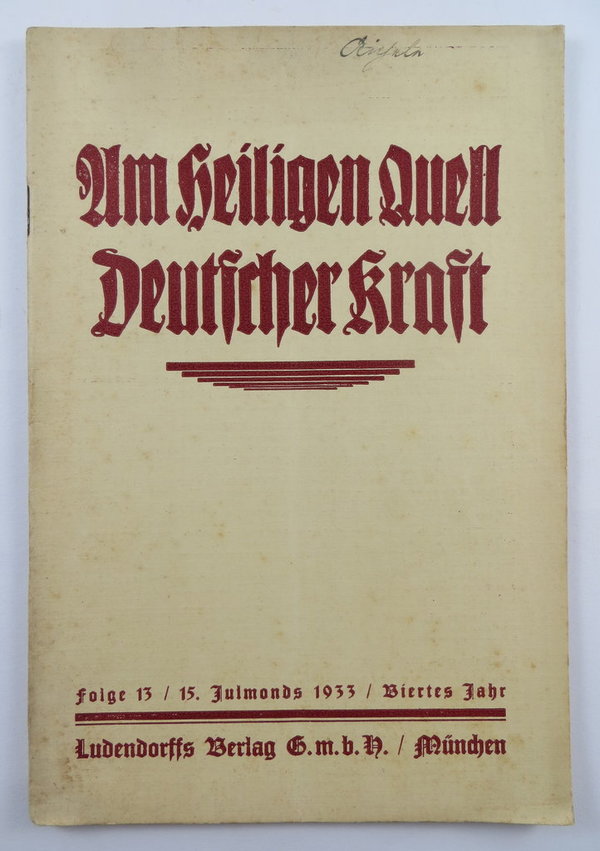 Am Heiligen Quell Deutscher Kraft, 1933, 39 Seiten, III. Reich, Original
