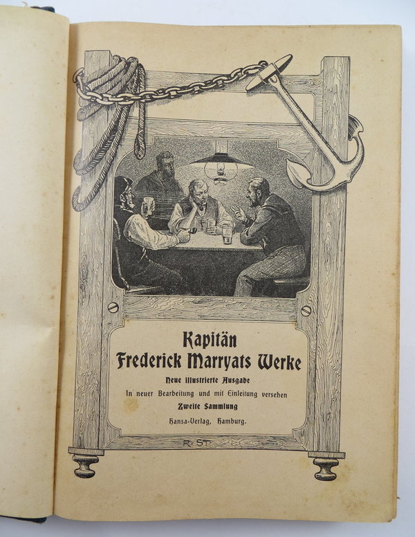 Käpt. Marryats Werke, Neue Illustrierte Ausgabe, 1910, 402 Seiten, Original