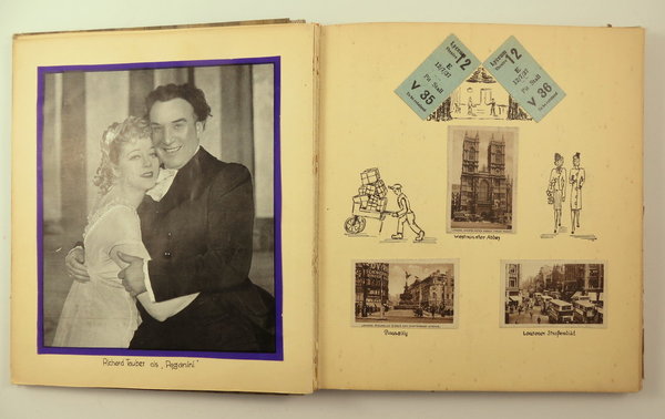 Antikes Fotoalbum um 1937 Reisedokumentation England, mit Bildern